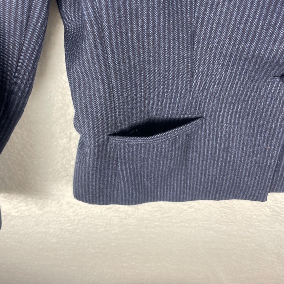 VTG Jones New York Sz 12 Blazer Jacket Pinstripe 100% Wool 80s 90s Shoulderpads - Picture 12 of 16